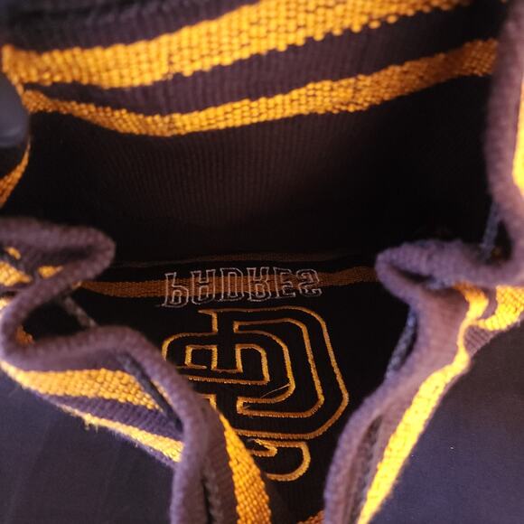 San Diego Padres Baseball Brown Yellow w/ Logo Large Knitted Backpack Bag - Picture 6 of 6